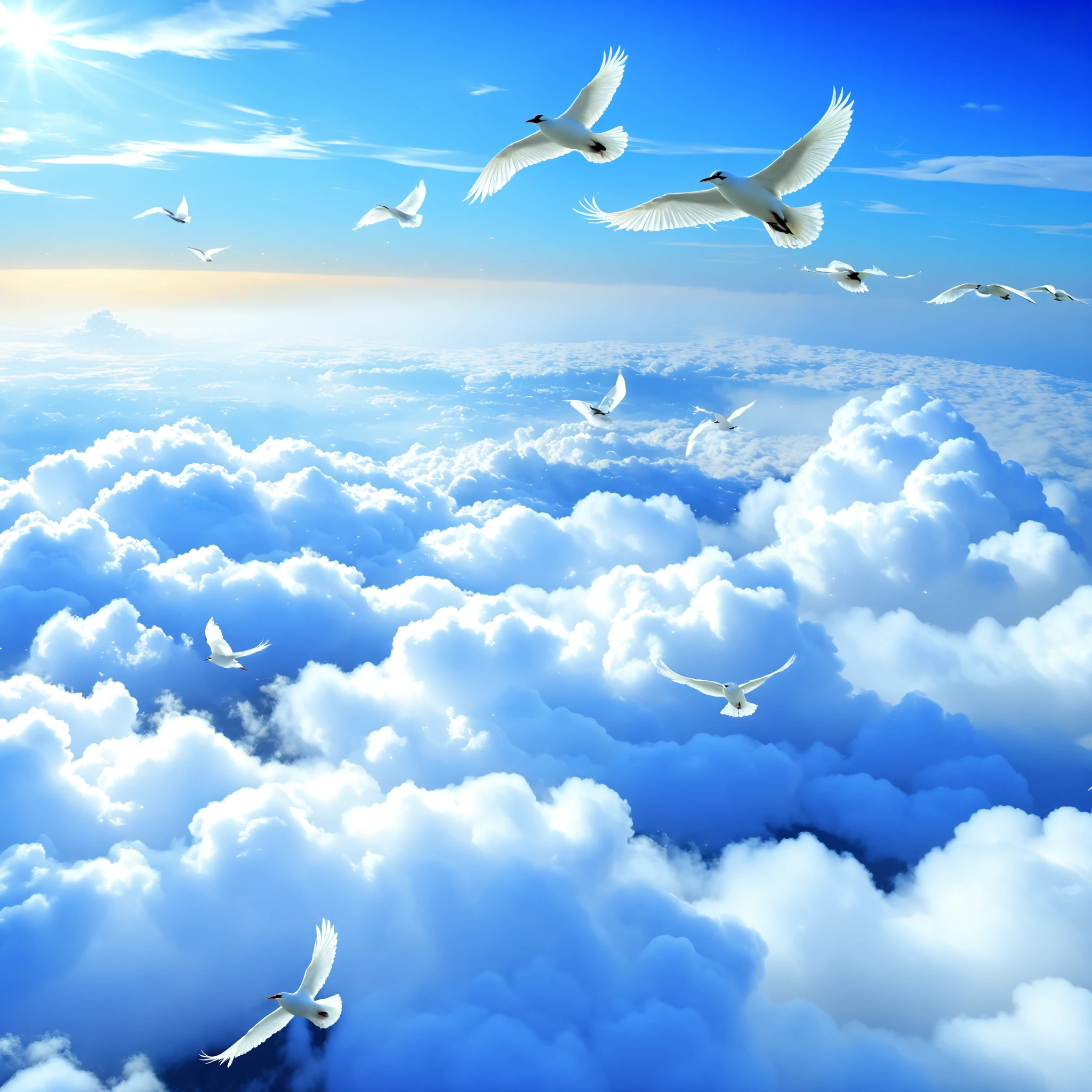 clouds, flying white birds, above the clouds, <lora:epaer:0.5>, elementalplaneair, best quality, masterpiece, 4k, uncensored, prefect lighting, rating_explicit, very aesthetic, detailed, <lora:add_details_xl:0.6>, very detailed, <lora:SDXLHighDetail_v5:0.6>