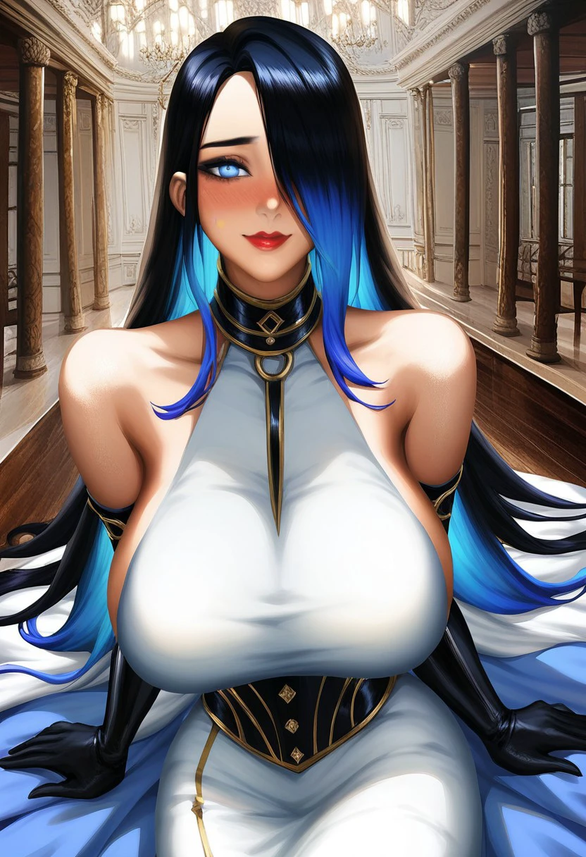 Caitlin with her breasts erect
