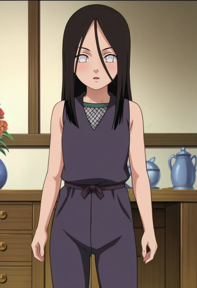 source_anime,anime screencap, anime coloring,intricate details,rating_explicit, masterpiece, best quality,
(best quality, absurd res, ultra detailed),,(4 finger:0.5),1girl, ((solo)), good eyes,perfect eyes,,detailed eyes, zPDXLxxx , zPDXL3, OverallDetail,detailed, detailed face
BREAK
solo,indoors,standing,front view,
hanabi_hyuga, 1girl, white eyes, black hair, long hair, hair between eyes, ninja clothes, sleeveless, fishnets,
, <lora:add-detail-xl:2> <lora:hanabi:0.8>