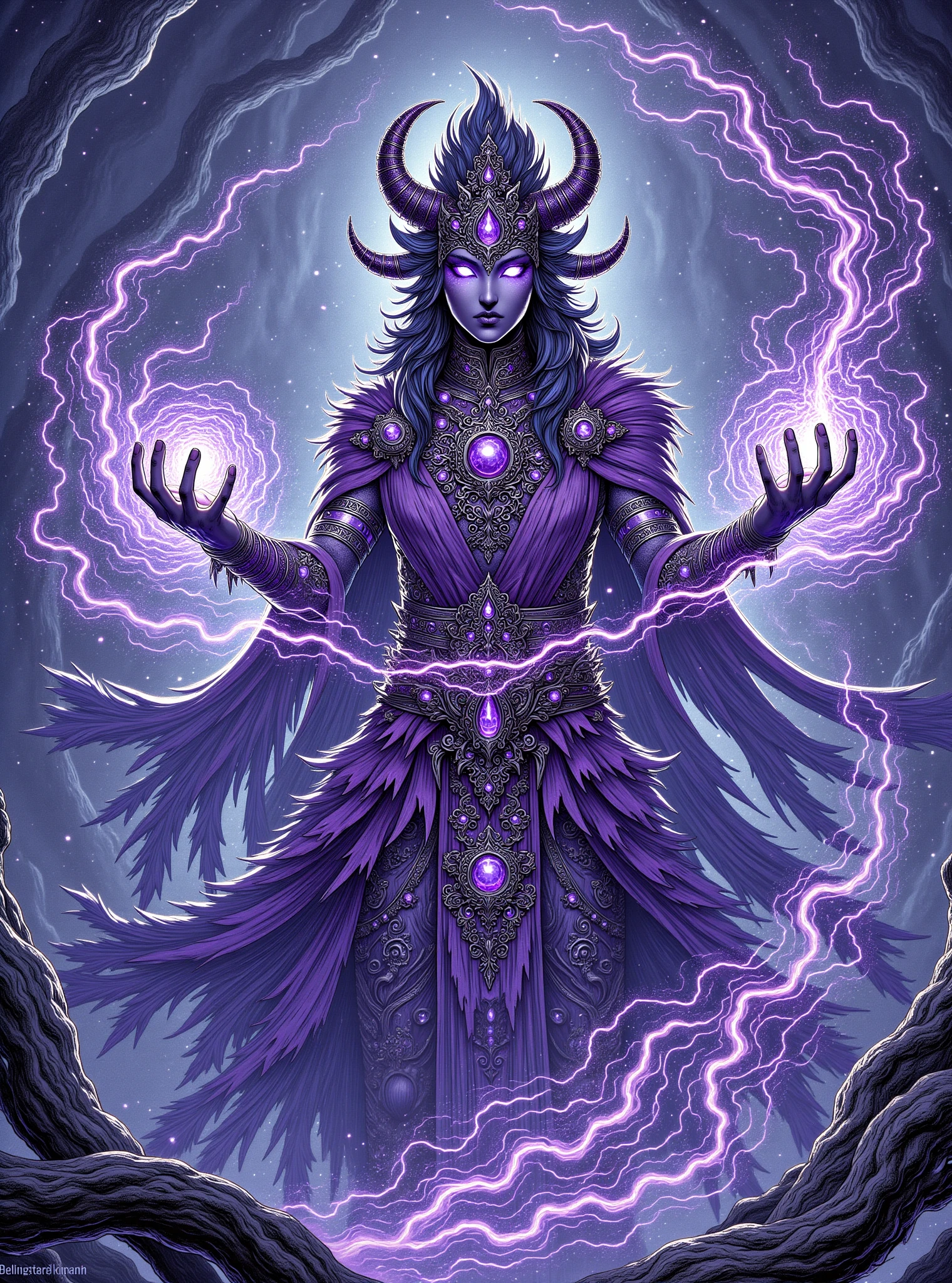 donmc0m1cm4g1cfx magic, male shaman, hydrokinesis  Conjuring glamour shaped like Evocation of lavender rocky air and lightning magic