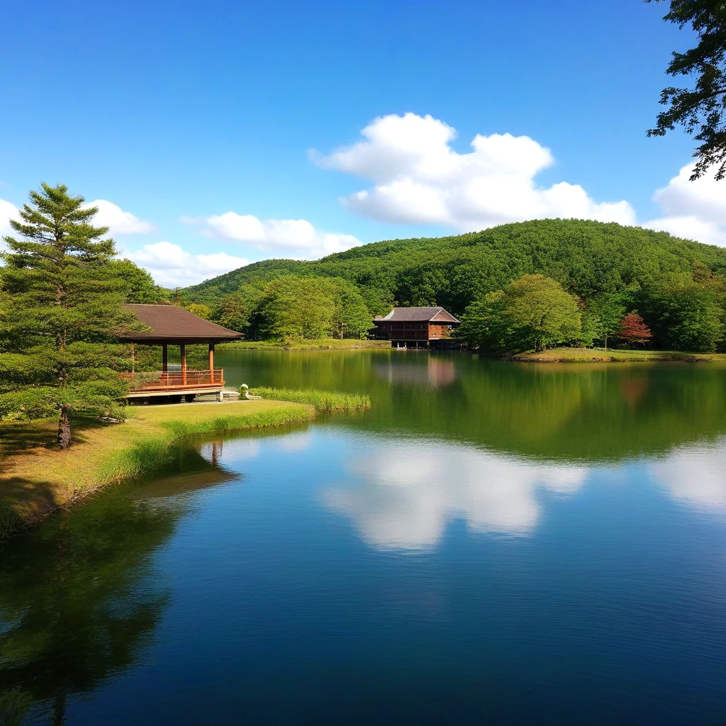 <lora:floating_island_SDXL_v2:0.5>, lake, pond, island, day, sky, tree, wood, landscape, building, wall, realistic, cinematic lighting, bridge