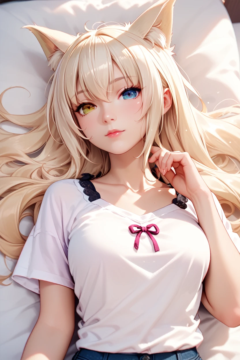 score_9, score_8_up, score_7_up, score_6_up
<lora:NPCoconut:1.0>
NPCoconut, 1girl, blonde hair, long hair, heterochromia, cat ears, looking at viewer, laying back, on bed