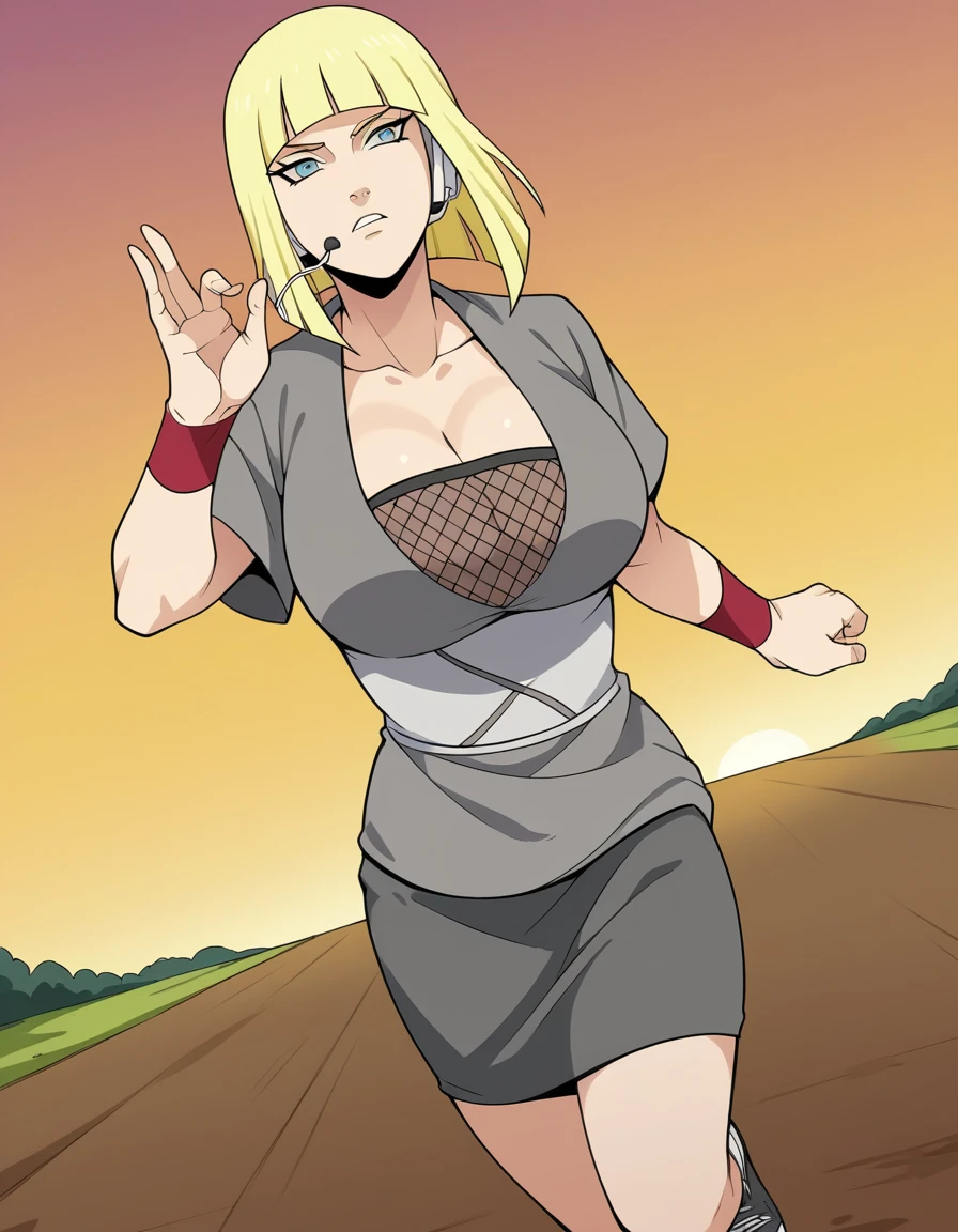 (masterpiece), best quality, expressive eyes, perfect face, 1 girl, solo, yamanaka ino, blonde hair, blue eyes, outdoors, natural lighting, full body, portrait, looking at viewer. naked. nsfw. no clothes. nice tits. nice nipples. nice pussy. front view