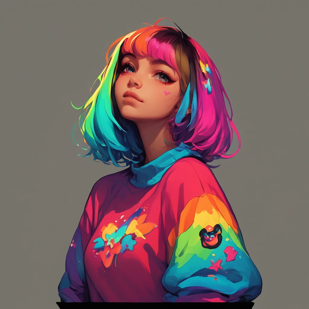score_9, score_8_up, score_7_up, FFDAC, 1woman, colorful outfit, sweater