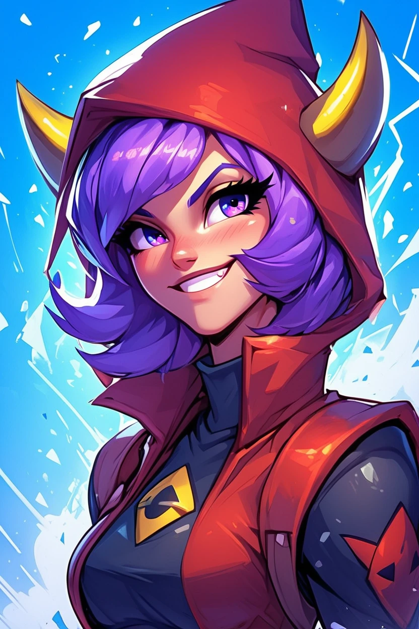 score_9, score_8_up, score_8, medium breasts, (curvy), cute, eyelashes,       BREAK, , zzCourtney, purple hair, short hair, purple eyes, red hood, fake horns, gloves, team magma uniform, <lora:Courtney_Pokemon_PDXL_Citron:1.0>, , BREAK, embedding:zPDXL, Expressiveh, <lora:EnergyCAT:1.0>, solo, smile, looking at viewer, upper body, aura, blue sky, <lora:SDXLFaeTastic2400:0.5>, <lora:Expressive_H-000001:0.4>,