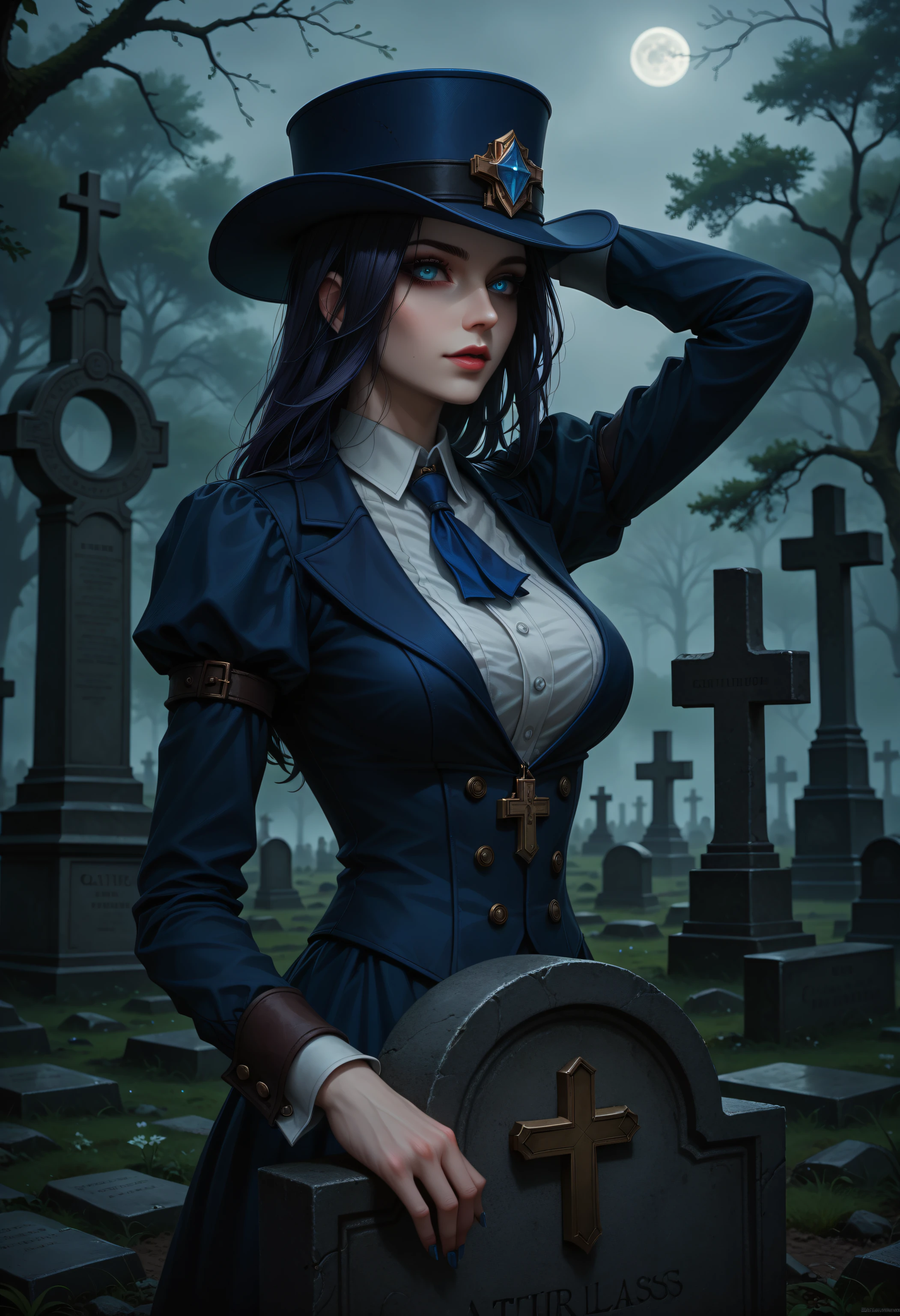 score_9, score_8_up, score_7_up, 1girl, Caitlyn from League of Legends, hat, portrait, arm up, zombie apocalypse, embedding:gy4rd, outdoors, cartoon<lora:location\gy4rd.safetensors:1.0>