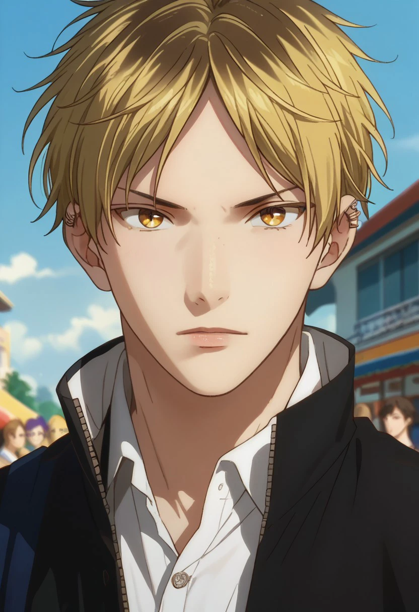 score_9, score_8_up, score_7_up, source_anime, rating_safe, HiiragiGIVEN, brown-blonde_Hiiragi_multicolored hair, yellow_Hiiragi_slit pupil eyes, grey_Hiiragi_ear piercings, 1stboy, 1stmale focus, anime screencap,