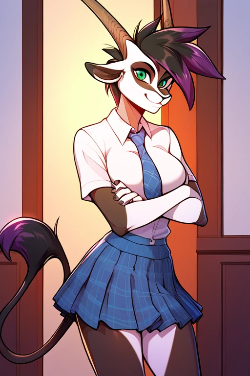 (Nsfw) By zackary911, zackary911, anthro, femboy jock, formal white shirt, black short skirt, shocked expression, no underwear, feminine, curvy things, white fur, simple glowing grey pupils, canine sheath, balls, red erected, erected with knot, standing, school hallway background, upskirt erected, milk spilling on over the floor making a big mess, full body view,