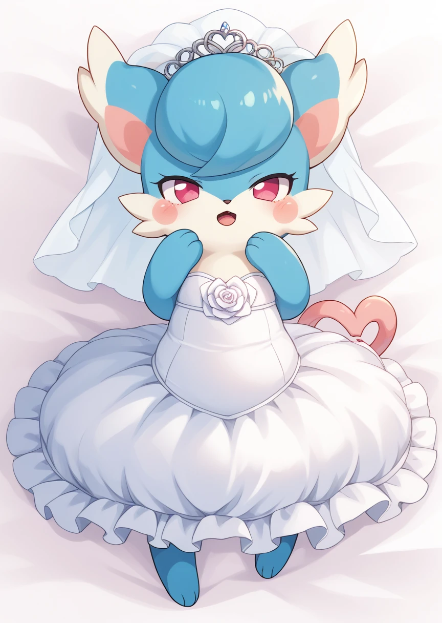 score_9, score_8_up, score_7_up, score_6_up, score_5_up, BREAK
Bibit, furry, furry female, rating_explicit, solo, looking at viewer, open mouth, red eyes, full body, heart, wedding dress, wedding veil, pink eyes, no humans, ocean, blush stickers, blue fur, heart tail, 