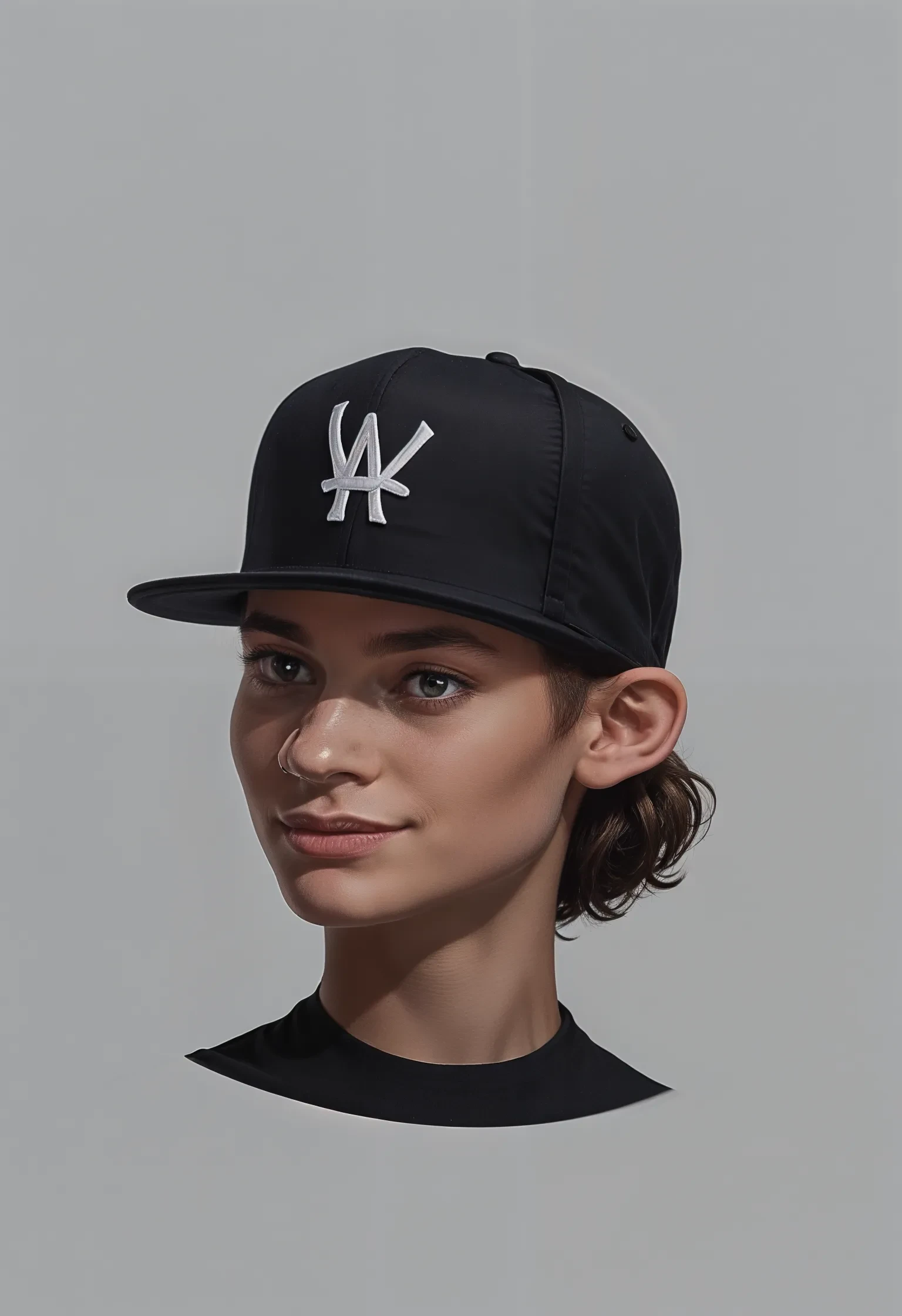 score_9,score_8_up,score_7_up, portrait, close shot, the devil in hell, anthropomorphic monster, flat brim cap, snapback-cap, black cap, snapback