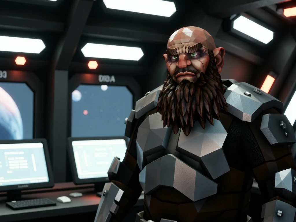 cinematic photo of 1guy, wearing armor, big beard, in a space station, spacerig. in the background computers and  terminal in the background
 <lora:DeepRock-FLUX-V2-000006:1.0>  deeprock