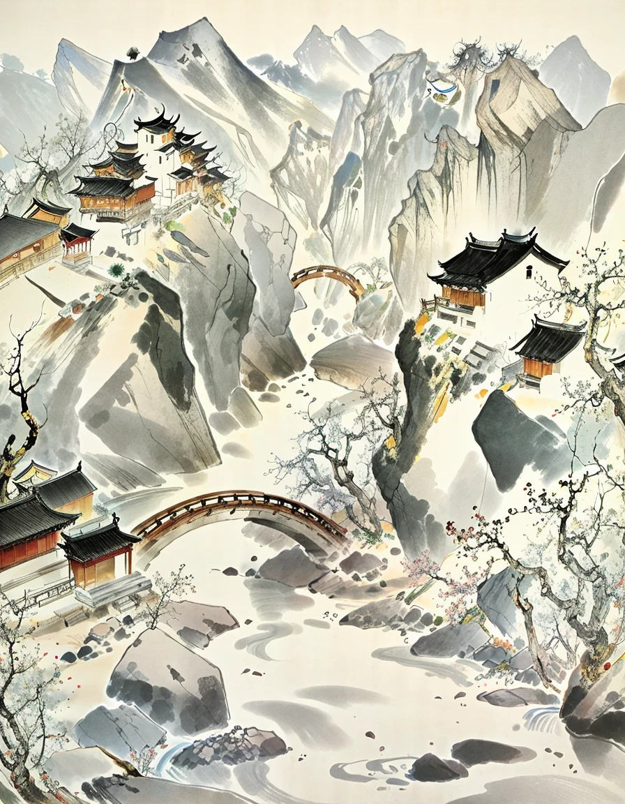 best quality,masterpiece, scenery, 
 modern chinese ink painting, ç¾ä»£ä¸­åå·¥ç­æ°´å¢¨ç«
 <lora:Modern Chinese Ink Painting_V02:1.5>