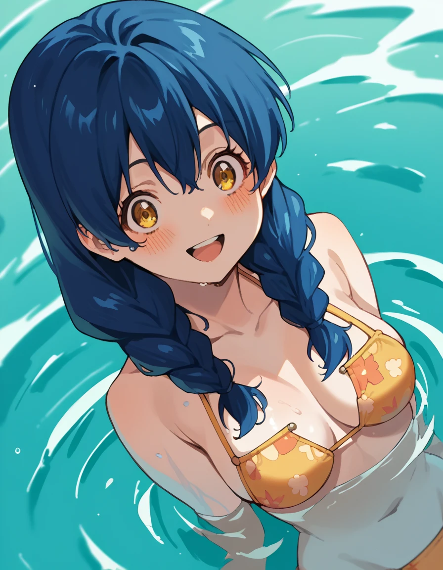 score_9, score_8_up, score_7_up, source_anime, <lora:megumi-tadakoro-s1-ponyxl-lora-nochekaiser:1>, megumi tadakoro, long hair, blue hair, yellow eyes, braid, twin braids, medium breasts,, <lora:florida-bikini-ponyxl-lora-nochekaiser:1>, florida bikini, bikini, swimsuit,, ocean, submerged, water, blush, smile, open mouth,, , cowboy shot, dutch angle