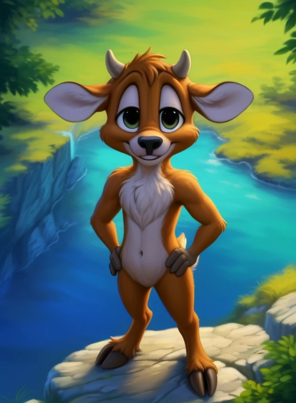 <lora:VinnieDeerLonTooAdvYif:1>  VinnieDeerLonTooAdv, Deer, chibi, brown fur, small horns, brown hooves, black nose,
Looks at the viewer, [  solo, (nature), forest, day, clouds, waterfall,  smile,]  ((Hands on hips, standing, high-angle view,))
(beautiful, aesthetic, perfect, delicate, intricate, saturated colors), masterpiece, digital drawing, best quality,
[by personalami], by smitty g, [[[by Foxovh]]], [[by Ross Tran]]