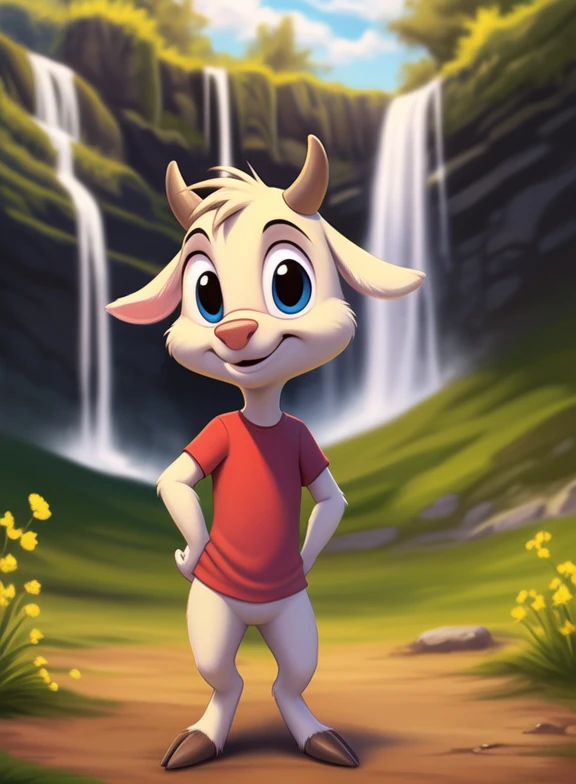 <lora:VinnieDeerLonTooYif:1> VinnieDeerLonToo, Deer, chibi, creamy fur, small antlers, brown hooves, pink nose, ( chibi, small body, )
Looks at the viewer, [  solo, (nature), forest, day, clouds, waterfall,  smile,]  ((Hands on hips, standing, ))
(beautiful, aesthetic, perfect, delicate, intricate, saturated colors), masterpiece, digital drawing, best quality,
[by personalami], by smitty g, [[[by Foxovh]]], [[by Ross Tran]]