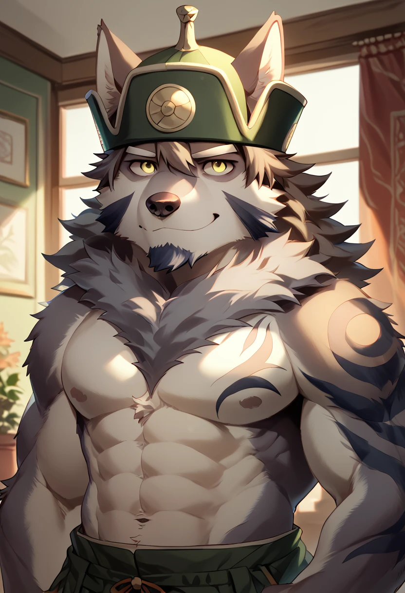 score_9, score_8_up, score_7_up, high quality, hires, solo, temujin, housamo, tokyo afterschool summoners, chibi:1.5, cute, furry, wolf boy, yellow eyes, goatee, cowboy shot, room, detailed background, <lora:Temujin_TAS_Housamo:1>, looking at viewer