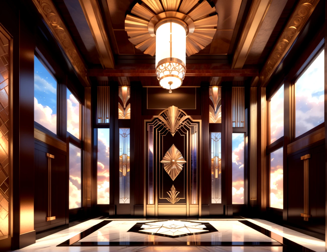 score_9, score_8_up, score_7_up,
<lora:Art_Deco_Interior_(Architecture)_(SDXL)_(AD):1> art deco, interior, architecture, interior design, marble, limestone, intricately designed (windows, doors, metals doors, ceiling, lamp, lighting, chandelier, metal wall panels, wood wall panels, ceiling panels, ), penthouse, living room, dining room, bathroom, office, bedroom, large window, fireplace,  coffered ceiling, luxury, 
8K, In'ei, chiaroscuro, rim lighting, perfect depth of field shot, ray tracing, 8K CGI render, beautiful, subsurface scattering, detailed fluffy anime clouds, photographic realism, soft lighting, soft shading,  art by Thomas Kinkade,
BREAK zPDXL, zPDXLxxx,  <lora:wowifierXL:0.2> art by mooncryptowow <lora:sdxl_lightning_8step_lora:0.4> <lora:detailed_notrigger:0.5>