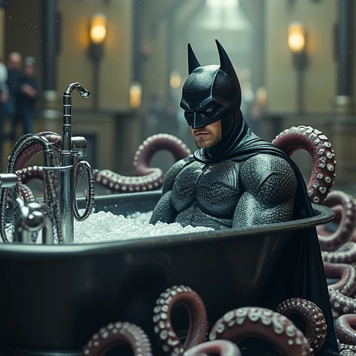 Batman is having a bath but the old gods are rising