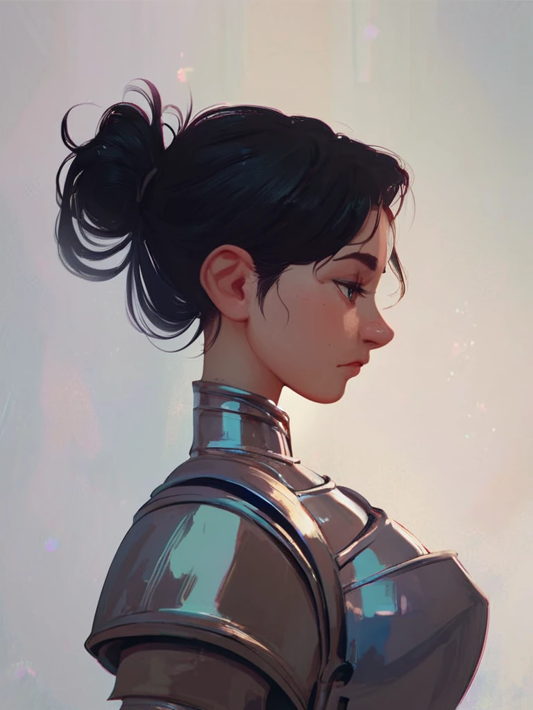 score_9, score_8_up, score_7_up, score_6_up, score_9, score_8_up, score_7_up, score_6_up, BREAK,
facing viewer, narrow waist, arched back, puffy long sleeves, knight, hair up, black hair, knight, armor, profile, upper body, 
 <lora:SpiderVerse_Style:0.8>,