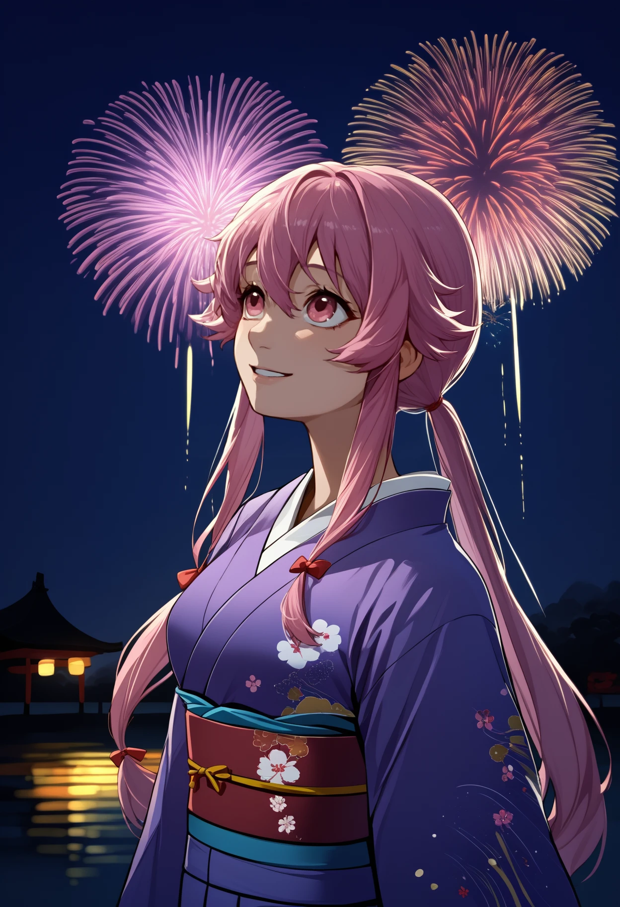 score_9, score_8_up, score_7_up, source_anime, <break> solo, 1girl, yun0gasai, smile, looking up, twintails, hair bow, japanese clothes, purple kimono, floral print, sash, obi, fireworks
<segment:yolo-face_yolov8m.pt,0.4,0.5//cid=1>