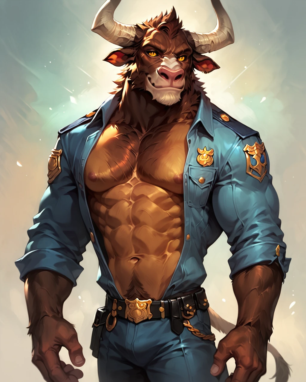 score_9, score_8_up, score_7_up, intricate details, rating_questionable, male focus, 
<lora:Karanir:0.6>,
Karanir, police uniform, cowboy shot, amber eyes, looking at the viewer, smiling, 
<lora:ral-chrosc-clr:0.5>, ral-chrosc-clr,
<lora:Expressive_H:0.5>, expressiveH,
<lora:xl_more_art-full_v1:0.3>,
<lora:add-detail-xl:0.3>