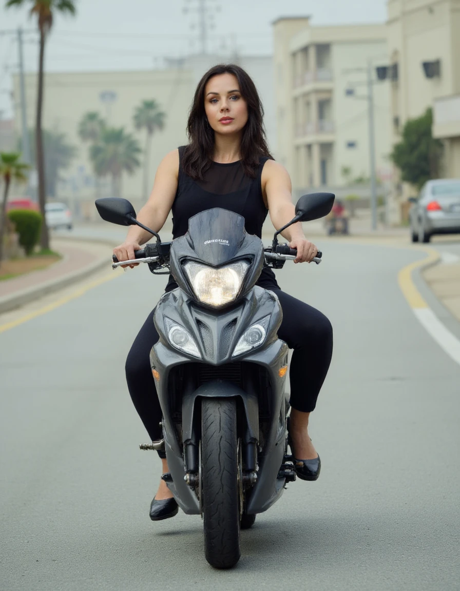 young woman riding a motorcycle  <lora:Brooke_Williams_v1-000011:1>