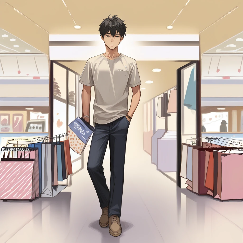 score_9, score_8_up, score_7_up, score_6_up, score_5_up, score_4_up, zPDXL2,source_anime,rating_questionable, solo, 1boy, <lora:Shopping_Mall:1> m4ll, indoors, shopping mall