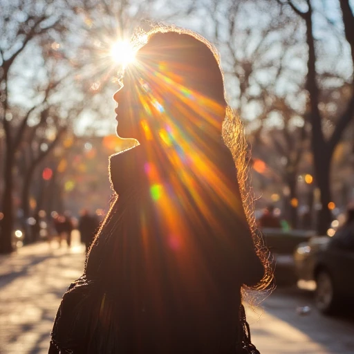 depth of field, scenery, sky, horizon, food, city, bag, blurry, glowing