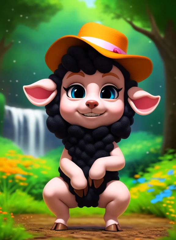 <lora:SheepOhMyGenYif:1>  SheepOhMyGen,  black sheep, black wool, blue eyes, body  wool,  brown hooves, brown hat, chibi, small body,
Looks at the viewer, [  solo, (nature), forest, day, clouds, waterfall,  smile,]  ((cowgirl position,))
(beautiful, aesthetic, perfect, delicate, intricate, saturated colors), masterpiece, digital drawing, best quality,
by ulitochka, by taran fiddler, by Silverfox5213, by personalami,