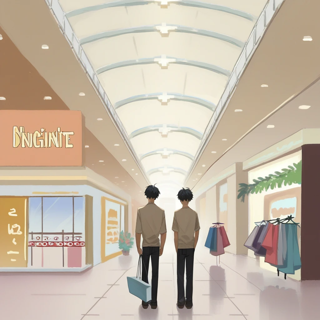 score_9, score_8_up, score_7_up, score_6_up, score_5_up, score_4_up, zPDXL2,source_anime,rating_questionable, solo, 1boy, <lora:Shopping_Mall:0.8> m4ll, indoors,shopping mall, skylight,