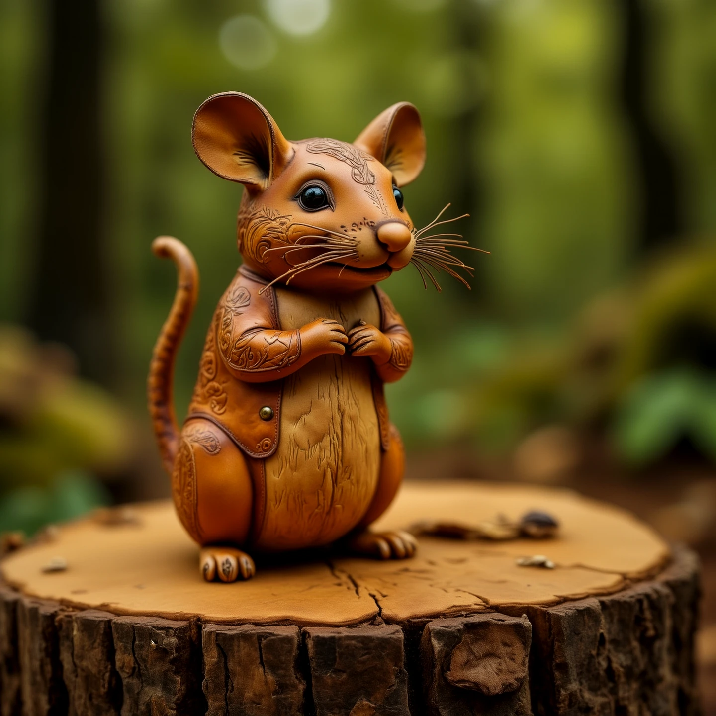 photo, highly detailed, 

A clever leather fieldmouse. Standing on a tree stump in the forst. Bokeh.

lthrCE style