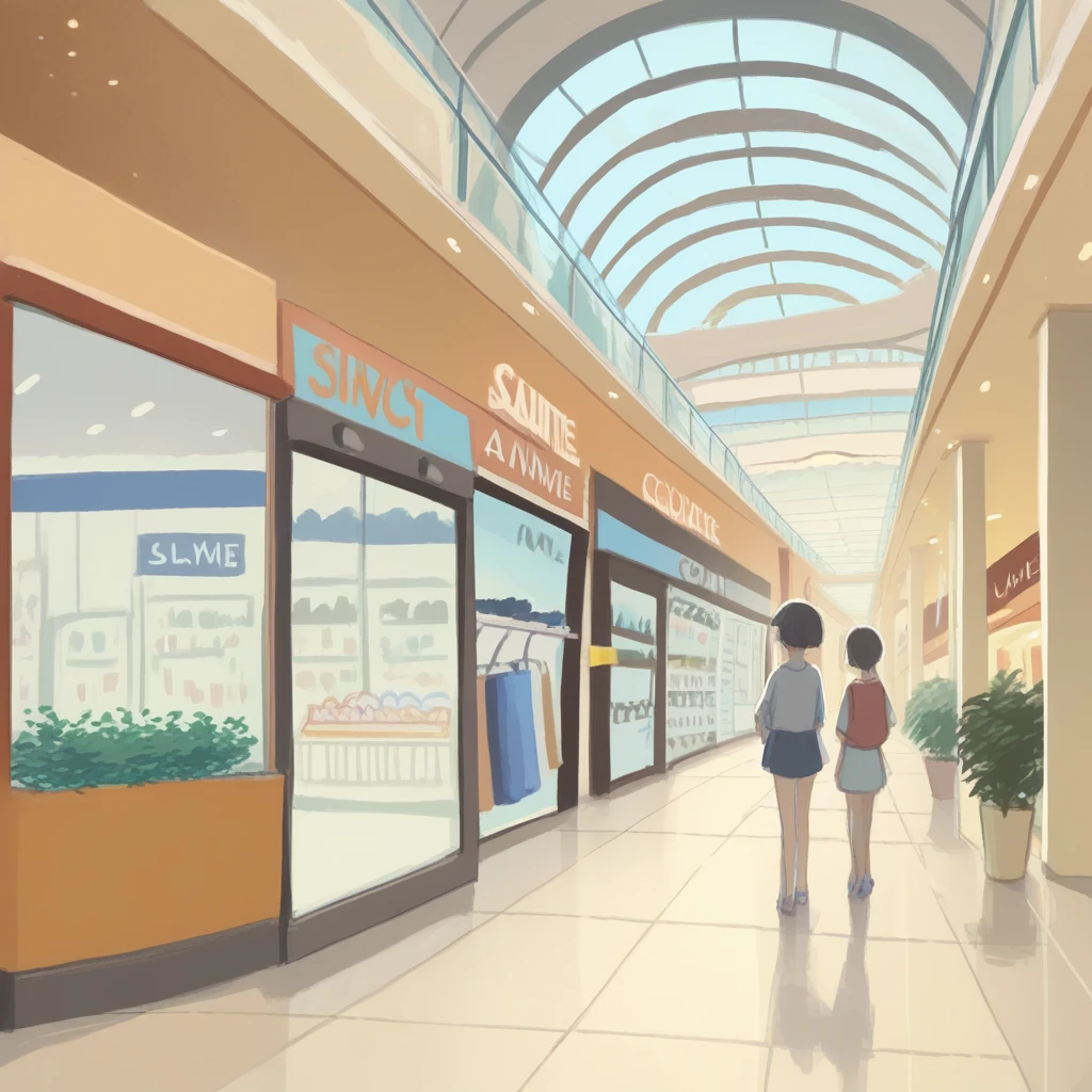 score_9, score_8_up, score_7_up, score_6_up, score_5_up, score_4_up, zPDXL2,source_anime,rating_questionable, scenery,<lora:Shopping_Mall:0.8> m4ll, indoors, skylight, shopping mall