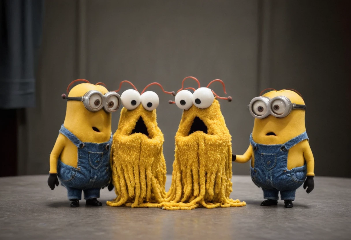 PHOTO OF MINIONS,<lora:YIP YIP MARTIANS XL_V1:1>,YIPYIP,YELLOW,