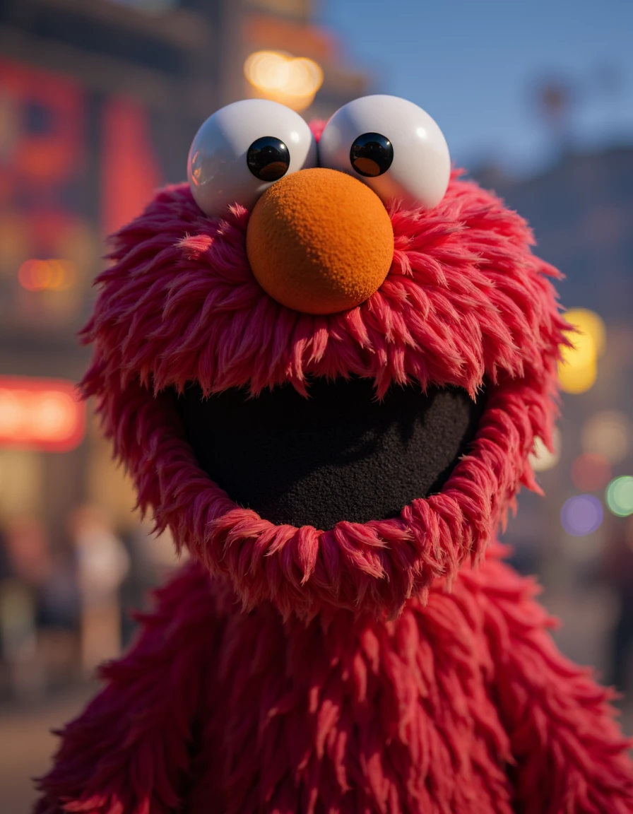 elmo, cinematic blockbuster, league of legends splash art, epic detailed background, bokeh gears of war, style Artstation, octane render, unreal engine 6, epic game Graphics, Ray tracing, elmo