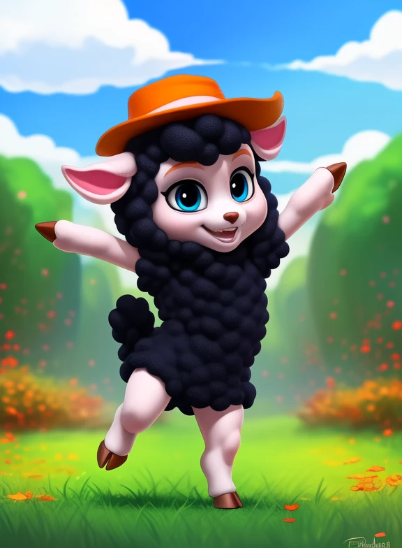 <lora:SheepOhMyGenYif:1>  SheepOhMyGen,  black sheep, black wool, blue eyes, body  wool,  brown hooves, brown hat, chibi, small body,
Looks at the viewer, [  solo, (nature), forest, day, clouds, waterfall,  smile,]  ((dancing ))
(beautiful, aesthetic, perfect, delicate, intricate, saturated colors), masterpiece, digital drawing, best quality,
by ulitochka, by taran fiddler, by Silverfox5213, by personalami,