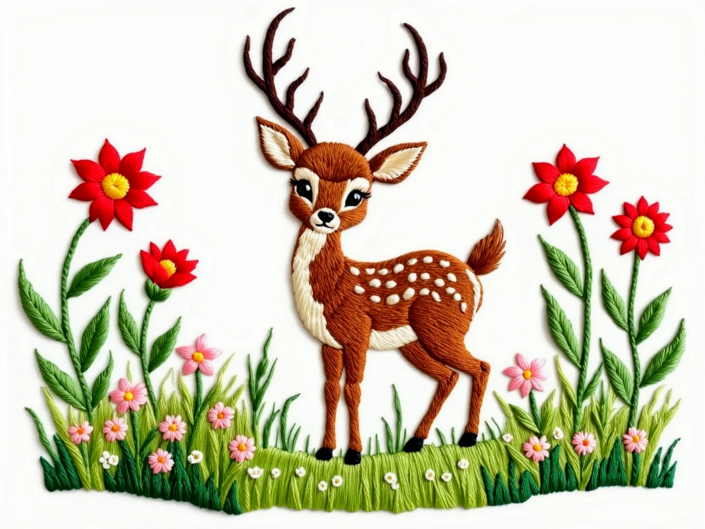 Embroidery. A deer in a meadow.
thrdsCE