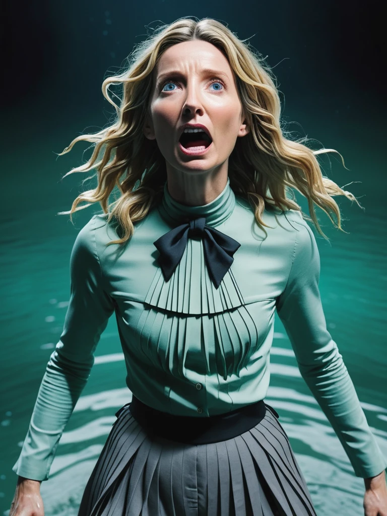 a professional absurdres sharp focus intricately detailed full (torso:1.2) photograph of a beautiful (Annabelle_Wallis:1.1), yodeling into the abyss, 
with a focus on her face and upper body,
An expansive body of water as a deformed eldritch horror comes out of the void, highly detailed, terrifying, scary, disturbing, inhuman, beyond comprehension, tendrils, slimy, disjointed, unsettling, creepy, 
 ( wearing Pleated culottes , turtleneck Tie-back top :1.5) 
<lora:Annabelle_Wallis-SDXLe14:0.6>  ,
 PA7_sdxl-Photo,