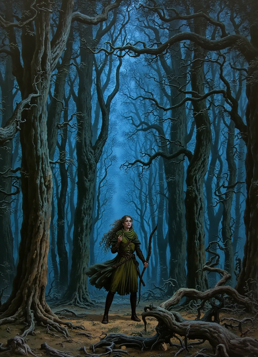 fna_style, an elf ranger stalks through the forest at night on the hunt for her prey