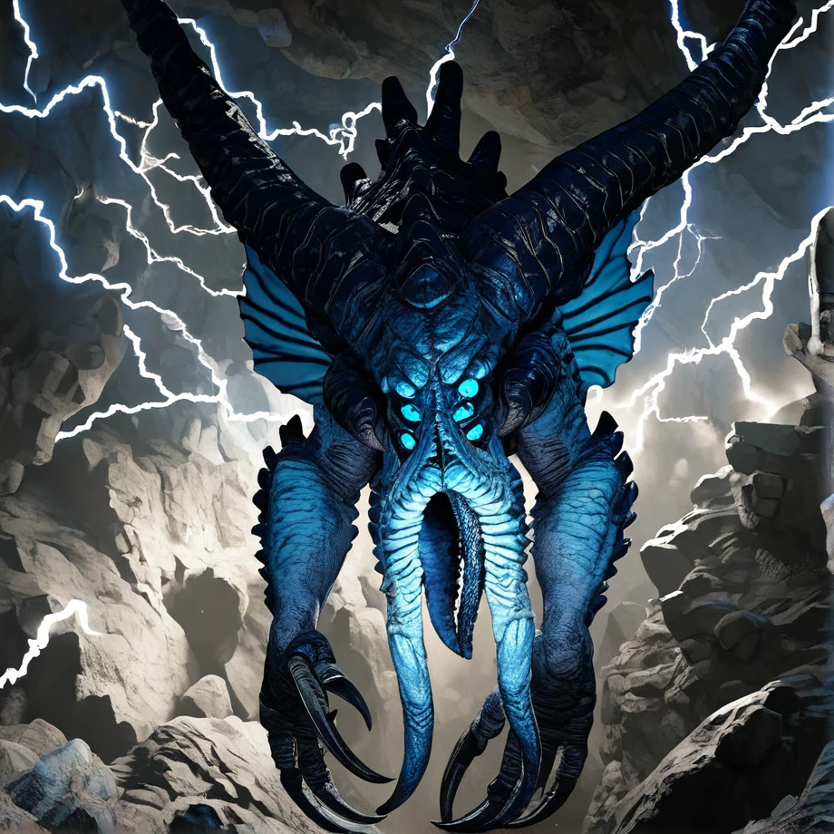 score_9, score_8_up, score_7_up, masterpiece BREAK
monster (Kraken, four eyes, glowing blue eyes, horns(tentacle mouth)monster, side-ways mouth, detailed background, dark, cave, tentacle wing, squid face, claws, floating, lightning arc in tentacle wings, tentacle wings), tenatcles <lora:Kraken_-_Evolve-000009:0.8>