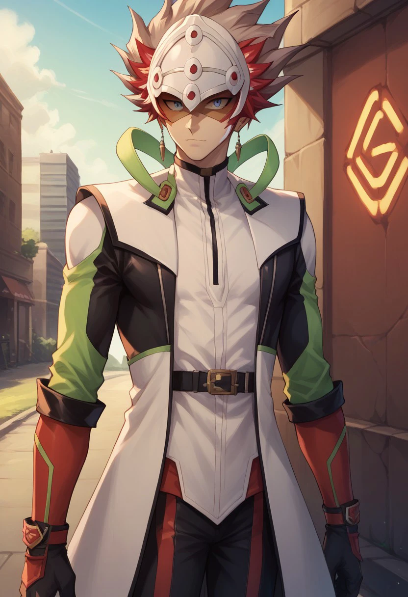 score_9, score_8_up, score_7_up, source_anime, highly detailed, 
ryoken, 1boy, male focus, solo, red hair, spiked hair, gloves, upper body, mask, standing, coat, bodysuit,
varis outfit,
outdoor, neon, virtual reality,