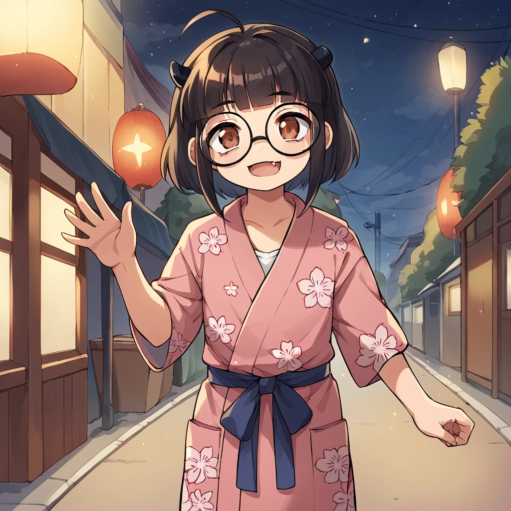 score_9, score_8_up, score_7_up, source_anime BREAK
1girl, outdoors, street, waving, open mouth, night, dark
<lora:ItouKaori:1> ItouKaori, glasses, fang
yukata, floral print,