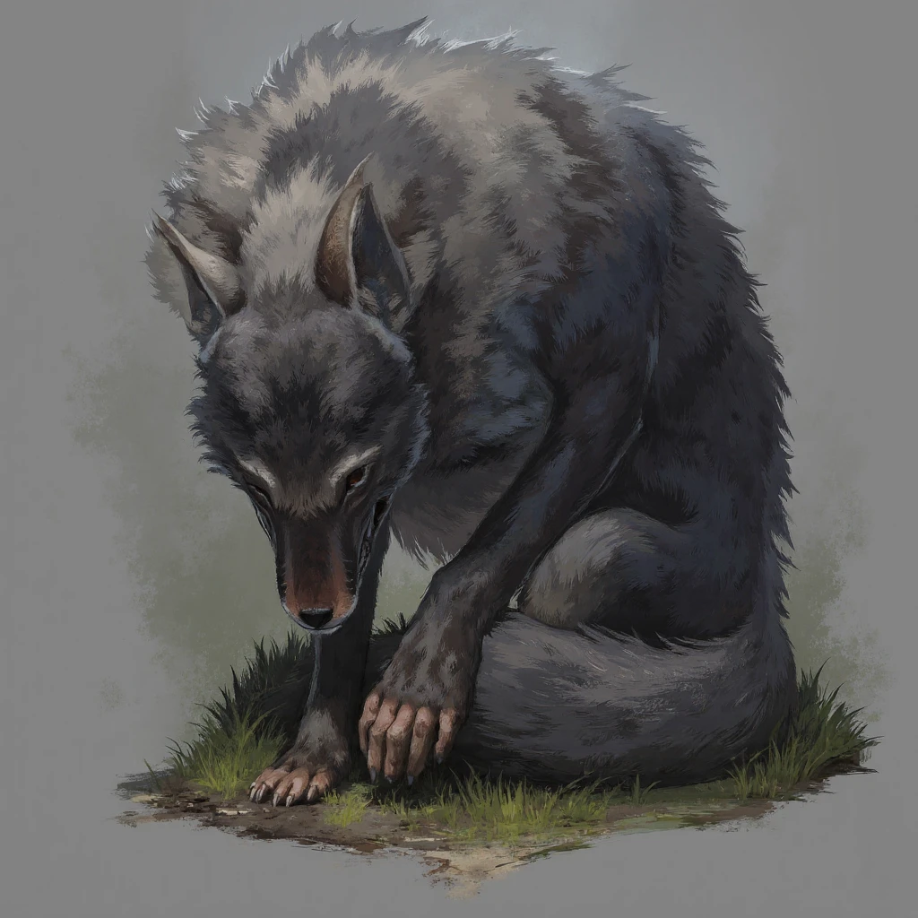 D_Hstyle, digital painting of a a wolf