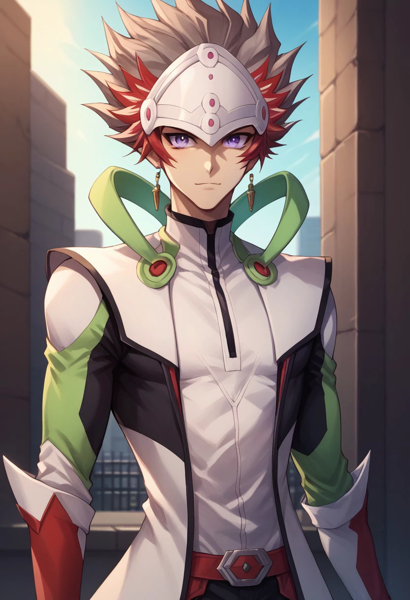 score_9, score_8_up, score_7_up, source_anime, highly detailed, 
ryoken, 1boy, male focus, solo, spiked hair, purple eyes, gloves, red hair, bodysuit, looking at viewer, varis variant outfit, upper body
outdoor, neon, virtual reality,