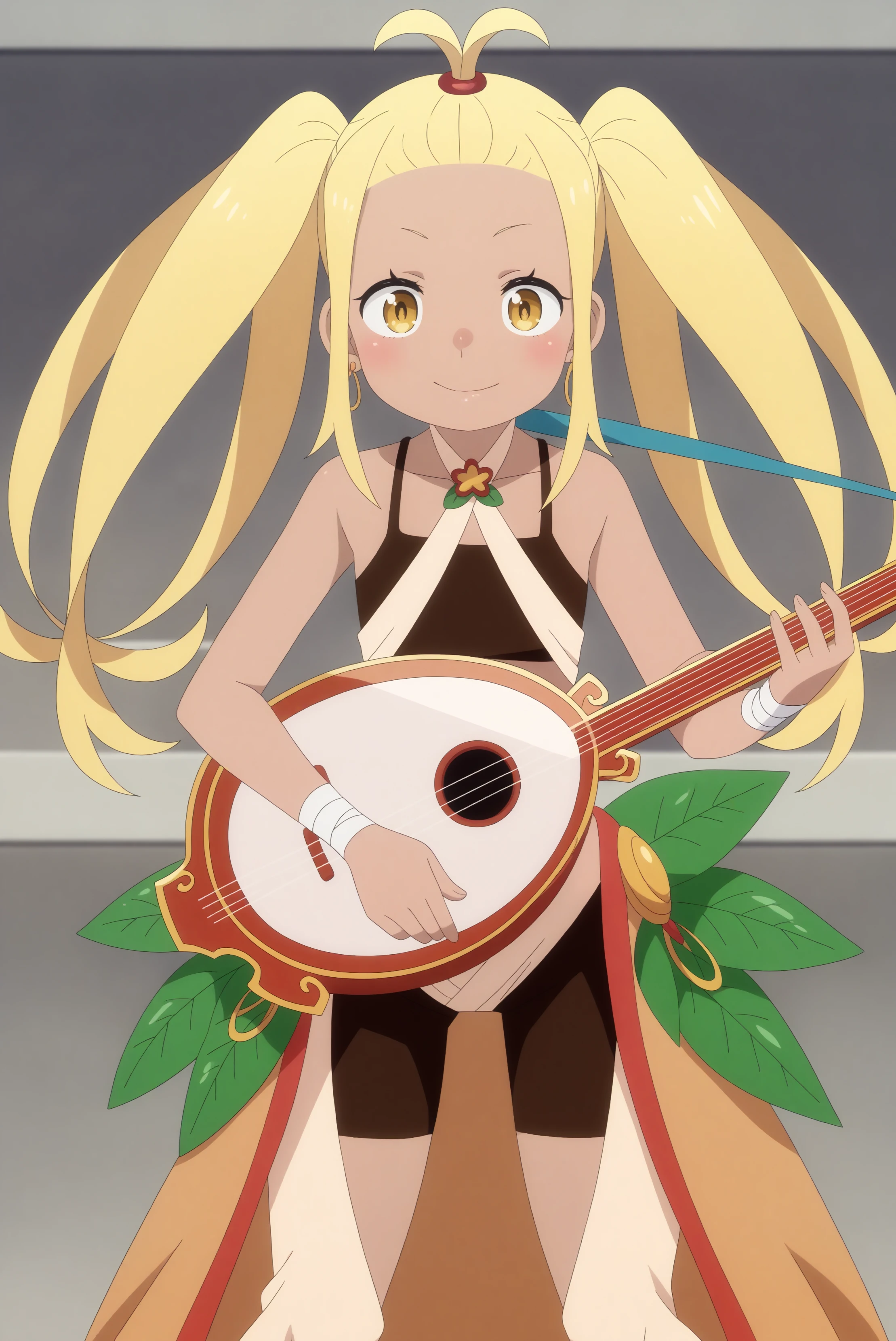 Diva, main outfit, front view, playing on instrument <lora:Rezero-Diva-PDXL:0.8>