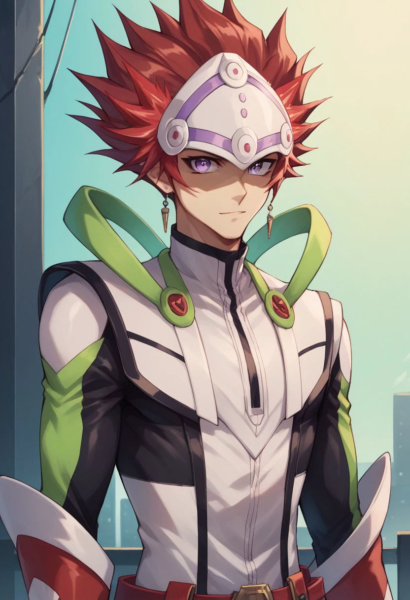 score_9, score_8_up, score_7_up, source_anime, highly detailed, 
ryoken, 1boy, male focus, solo, spiked hair, purple eyes, gloves, red hair, bodysuit, looking at viewer, varis variant outfit, upper body
outdoor, neon, virtual reality,