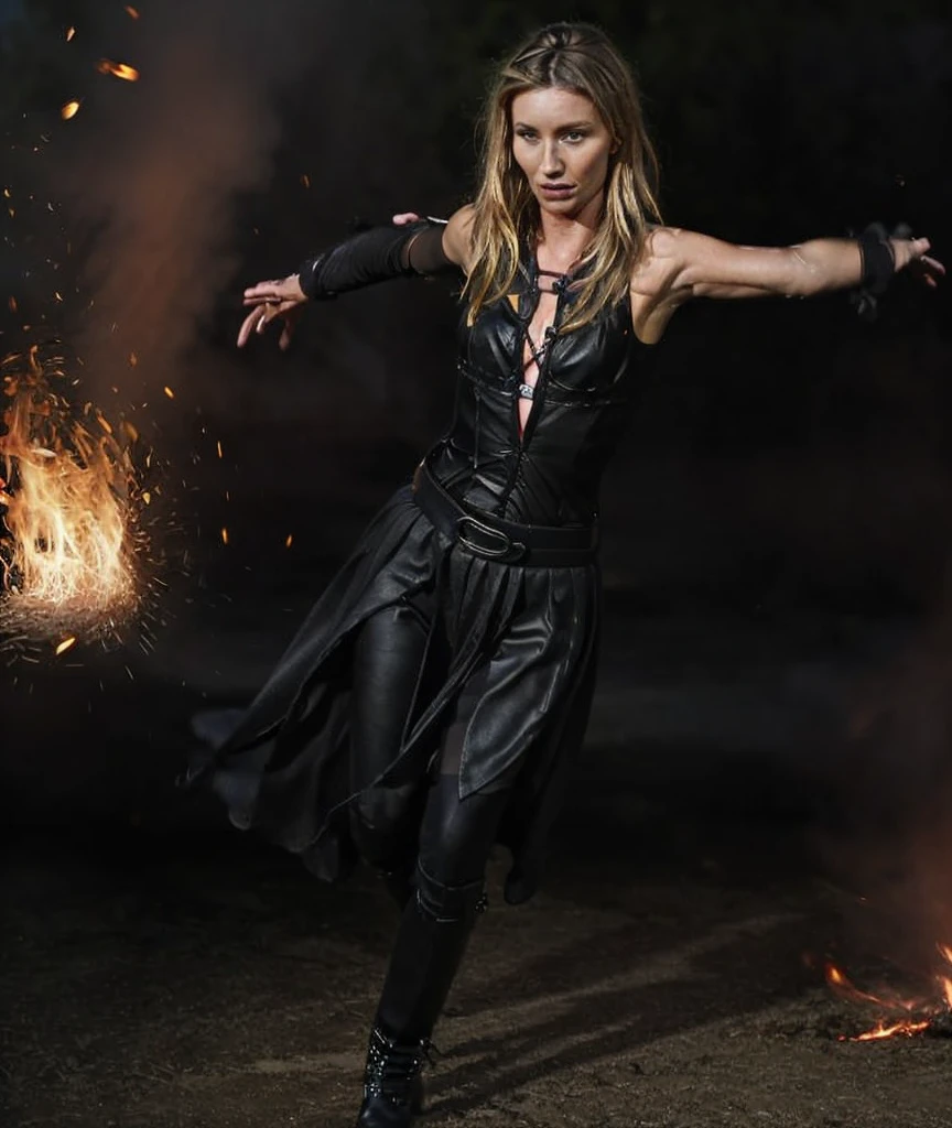 a professional absurdres sharp focus intricately detailed full (torso:1.2) (photograph:1.2) of a beautiful (Annabelle_Wallis:1.1), 
wearing a sthoutfitV2, running across a debate stage throwing fire,
 <lora:Annabelle_Wallis-SDe14:0.8> <lora:sthoutfitV2:1>