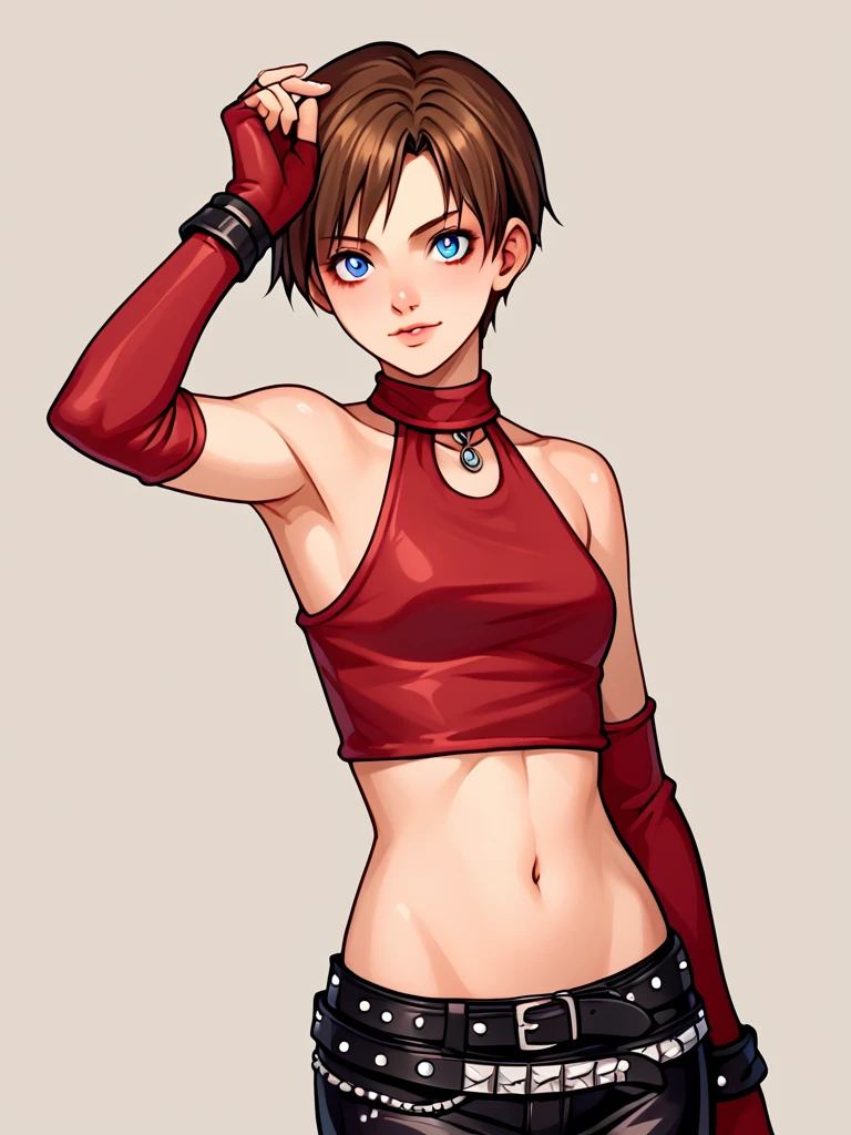 Rebecca Chambers Leather Halter top V1