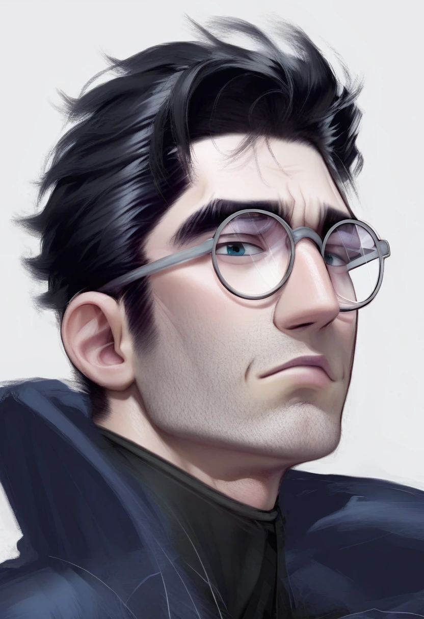 score_9, score_8_up, score_7_up BREAK smnoir, 1boy, glasses, short hair, thick eyebrows, portrait, looking at viewer, closed mouth, round eyewear, shirt, trench coat, close-up, slicked back, solo, male <lora:Spider-Man_Noir_-_Character_LoRA_PonyXL-000025:1>