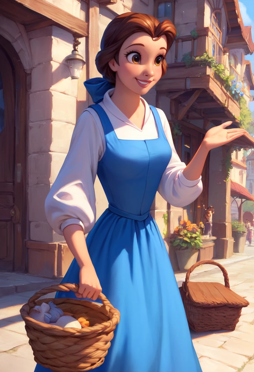 score_9, score_8_up, score_7_up, day, village street, Belle_BTB, 1girl, solo, smiling, blue dress, basket in hands, zPDXL3, <lora:Belle_and_Adam:1>, <lora:Realistic_2.5DAnime_Merge1:0.4>, <lora:add-detail-xl:2>, <lora:zPDXL3:1>,