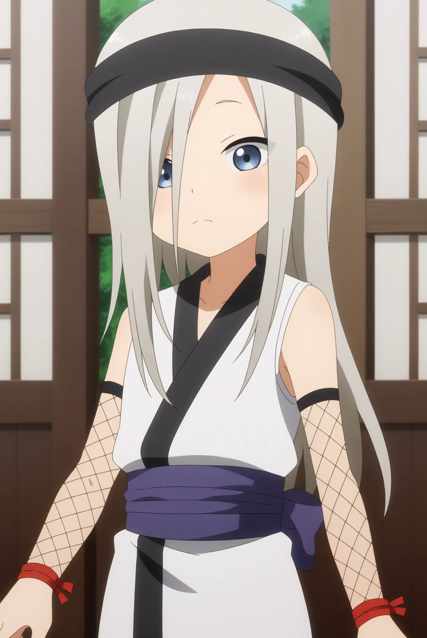 Hototogisu, black headband <lora:Kunoichi_Tsubaki_no_Mune_no_Uchi-Hototogisu-PDXL:0.8>